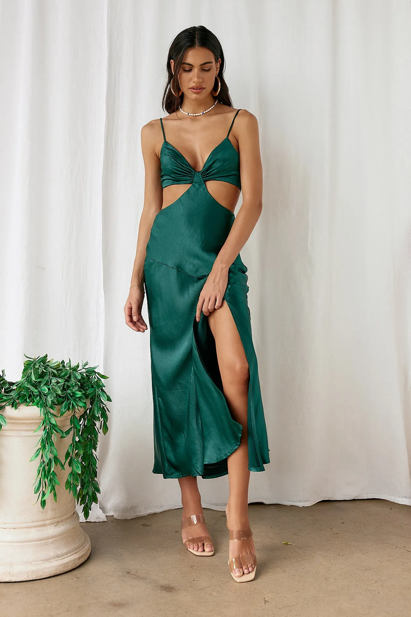 City Sunset Maxi Dress Forest Green sold by Fortunate One product image thumbnail 4