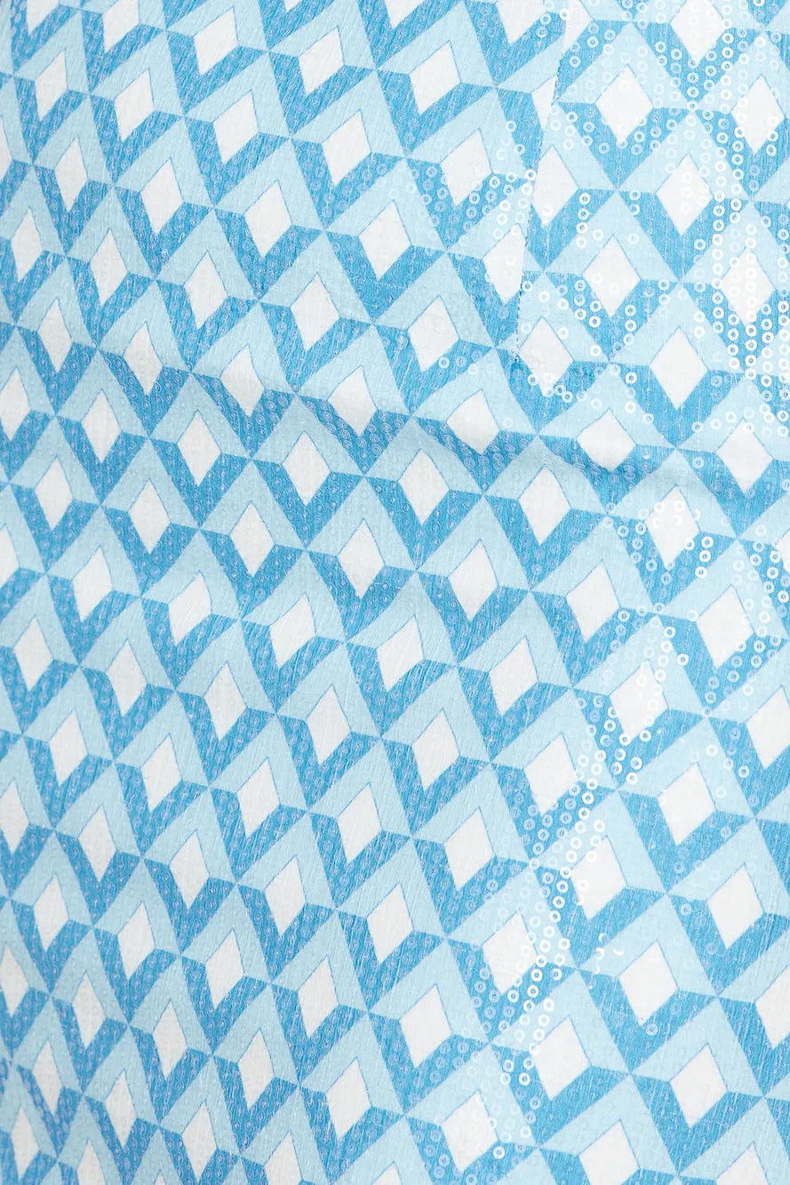 RUNAWAY THE LABEL Carla Midi Skirt Sky Geo Print sold by Fortunate One product image thumbnail 5