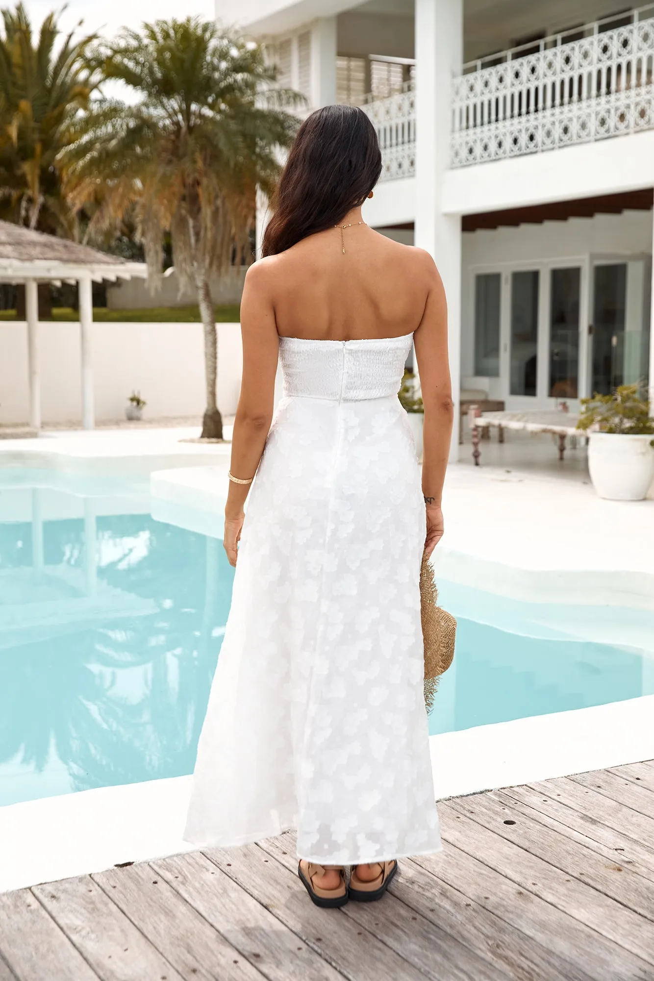 Orchid Bouquet Strapless Maxi Dress White sold by Fortunate One product image thumbnail 2