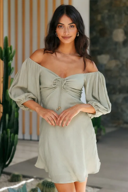 Breakthrough Dress Olive sold by Fortunate One