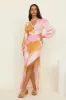 THE WOLF GANG Orella Cut Out Maxi Dress Watercolour sold by Fortunate One