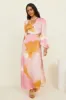THE WOLF GANG Orella Cut Out Maxi Dress Watercolour sold by Fortunate One