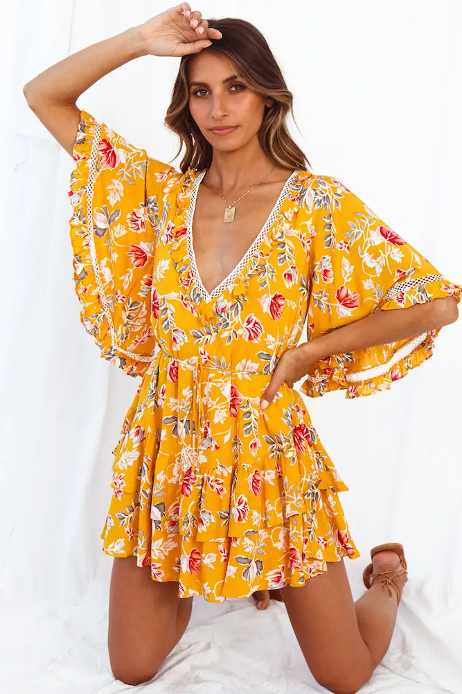 Cabernet Dress Mustard sold by Fortunate One product image thumbnail 3