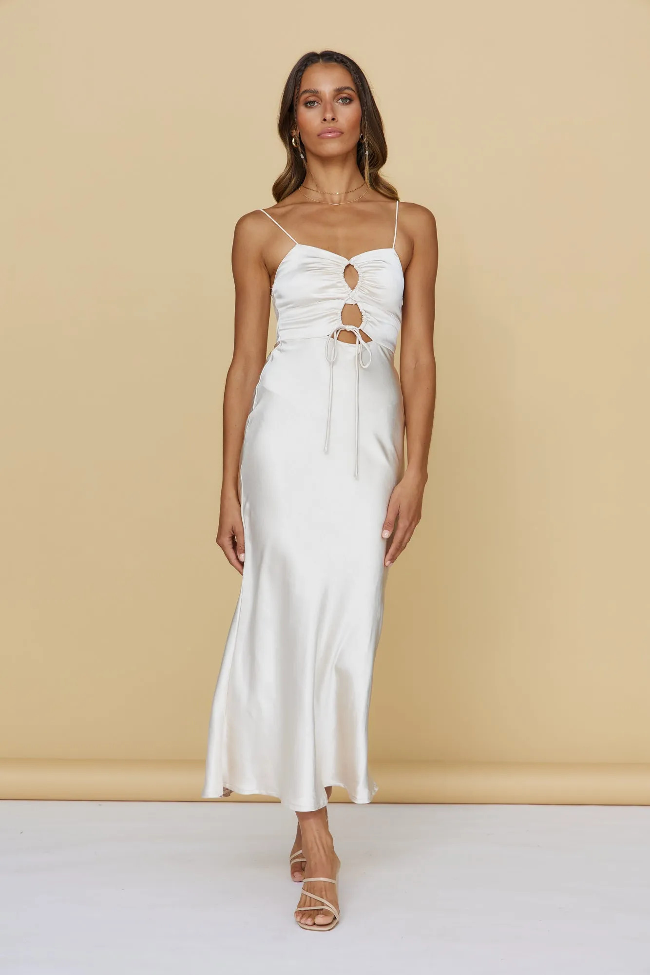 Just A Feeling Maxi Dress Champagne sold by Fortunate One product image thumbnail 2