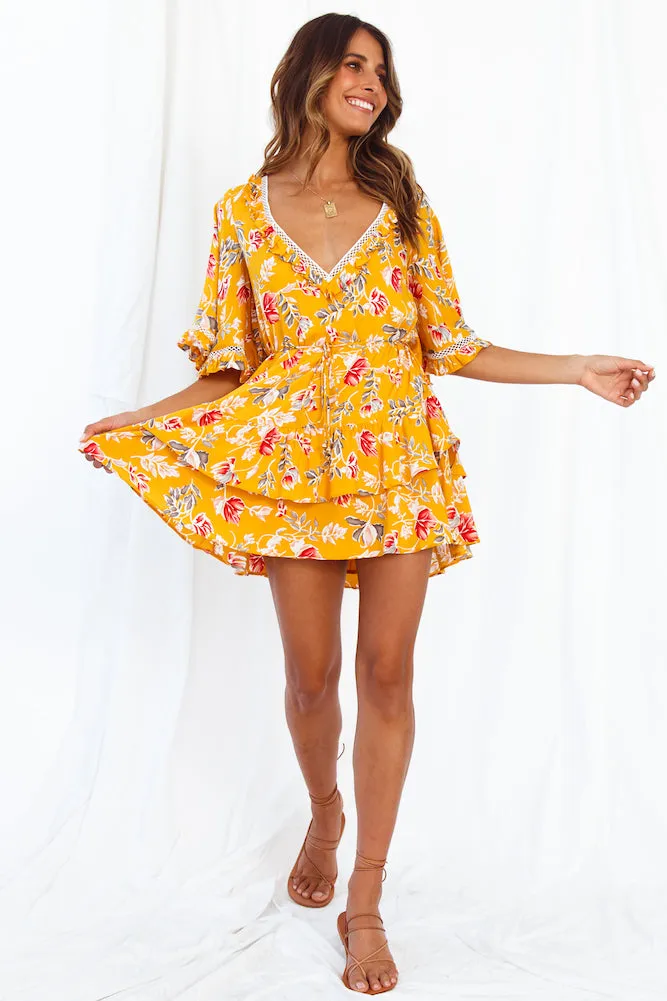 Cabernet Dress Mustard sold by Fortunate One product image thumbnail 2