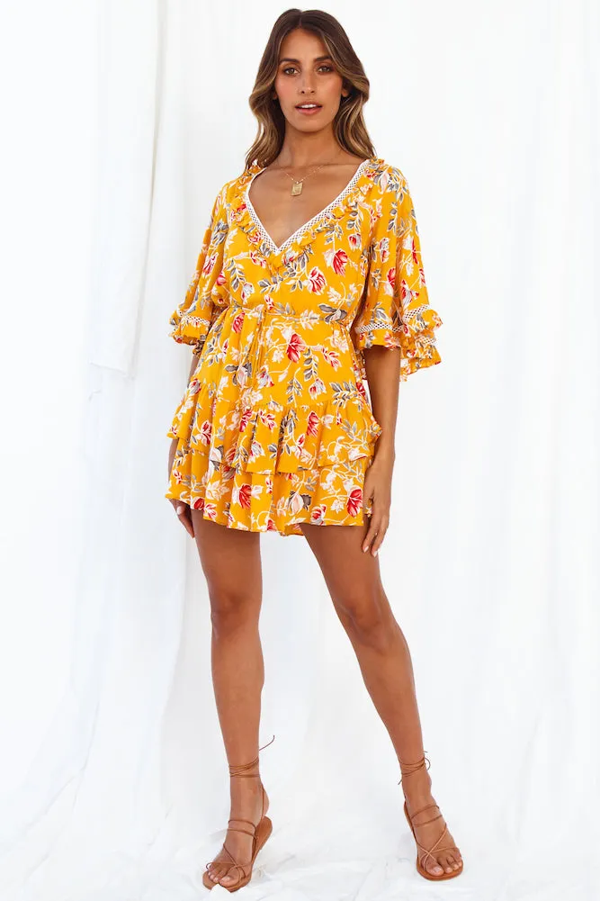 Cabernet Dress Mustard sold by Fortunate One product image thumbnail 4