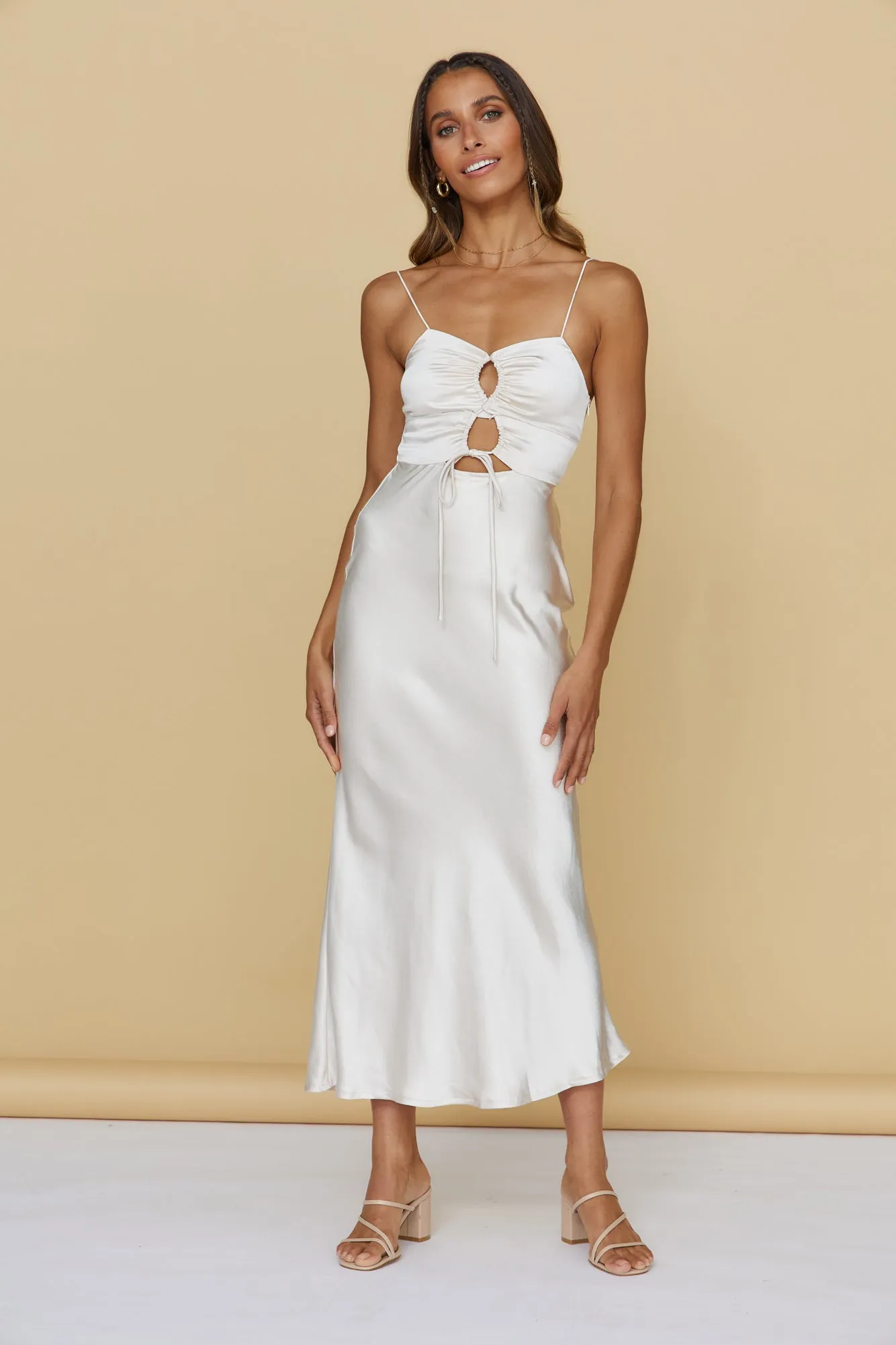 Just A Feeling Maxi Dress Champagne sold by Fortunate One product image thumbnail 3