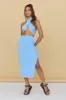 Tropical City Maxi Skirt Blue sold by Fortunate One
