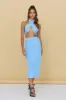 Tropical City Maxi Skirt Blue sold by Fortunate One