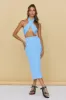 Tropical City Maxi Skirt Blue sold by Fortunate One