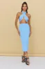Tropical City Maxi Skirt Blue sold by Fortunate One
