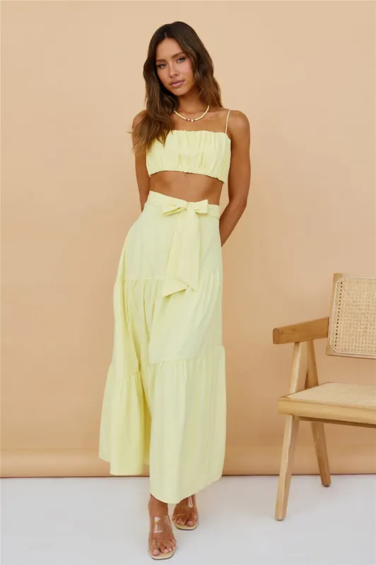 Evolving Heart Maxi Skirt Yellow sold by Fortunate One