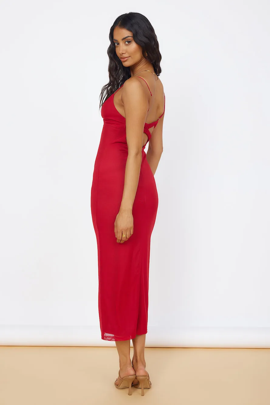 Midnight Magic Midi Dress Red sold by Fortunate One product image thumbnail 5