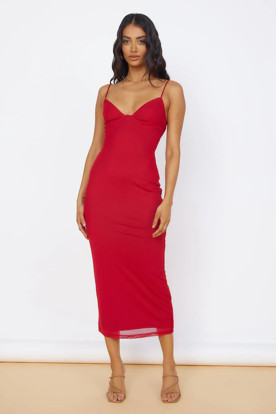 Midnight Magic Midi Dress Red sold by Fortunate One product image thumbnail 2