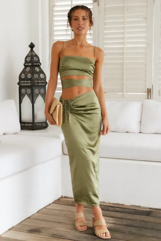 Needing You Maxi Skirt Olive sold by Fortunate One