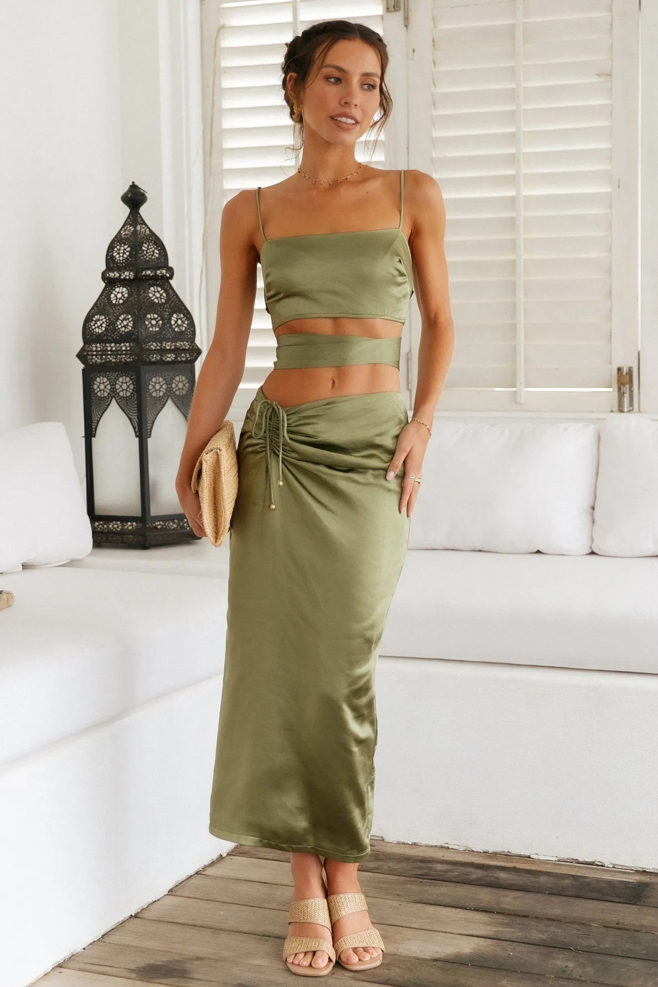 Needing You Maxi Skirt Olive sold by Fortunate One product image thumbnail 2
