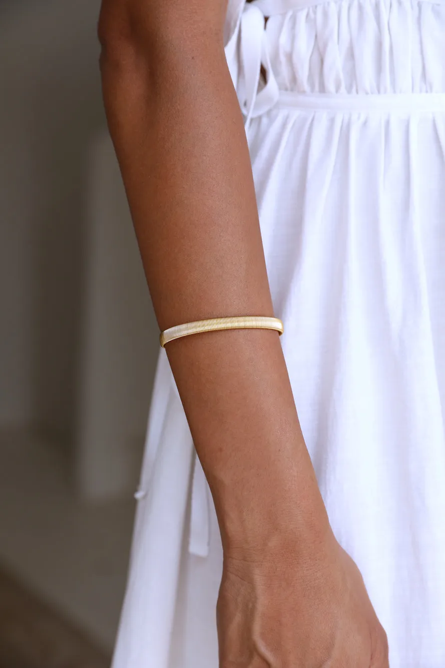 18k gold plated simplicity bracelet sold by Fortunate One product image thumbnail 3