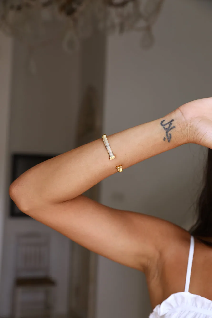 18k gold plated simplicity bracelet sold by Fortunate One product image thumbnail 5