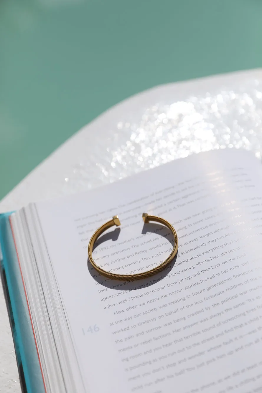 18k gold plated simplicity bracelet sold by Fortunate One product image thumbnail 2