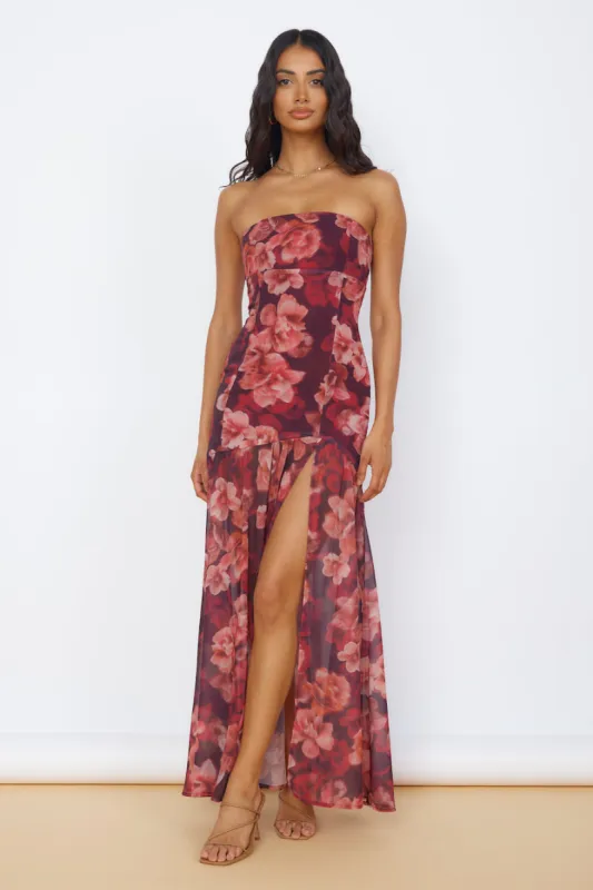 RUNAWAY THE LABEL Avril Maxi Dress Wine sold by Fortunate One
