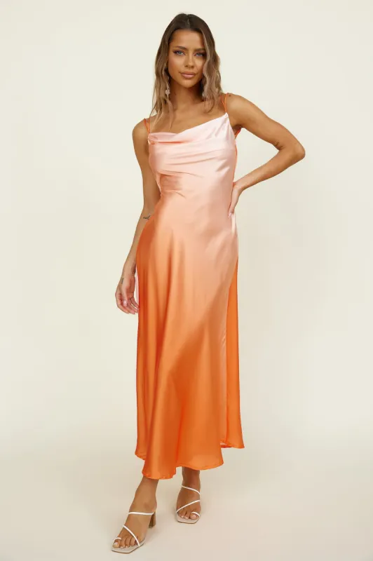 Cherished Love Maxi Dress Orange sold by Fortunate One