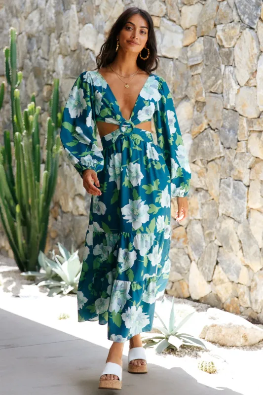 Lily Monet Maxi Dress Blue sold by Fortunate One