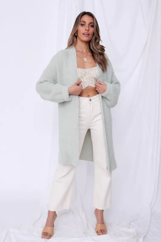 Snow Mountain Lodge Knit Cardigan Sage sold by Fortunate One
