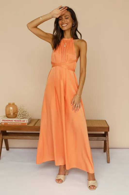 Mari And Gold Maxi Dress Orange sold by Fortunate One