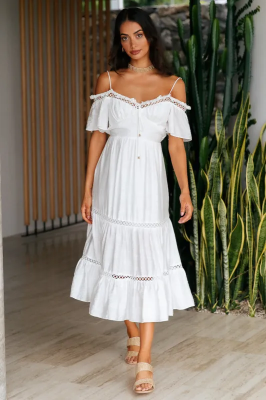 Hard To Resist Maxi Dress White sold by Fortunate One