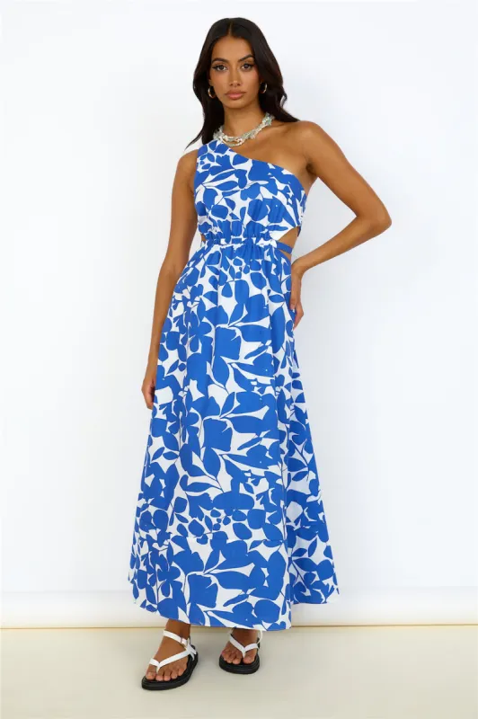 Flowers Bloom Maxi Dress Blue sold by Fortunate One