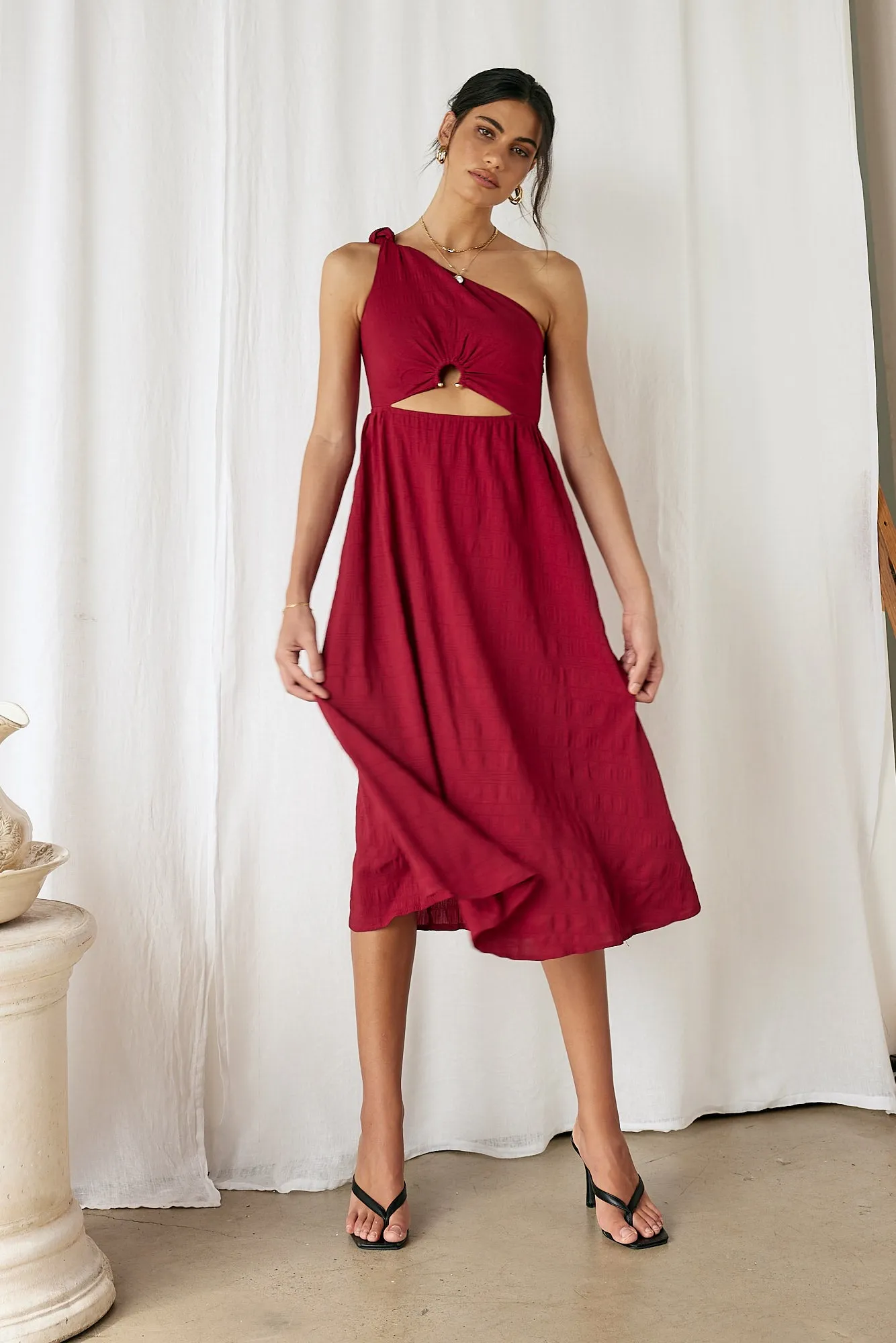 Dive In Maxi Dress Red sold by Fortunate One