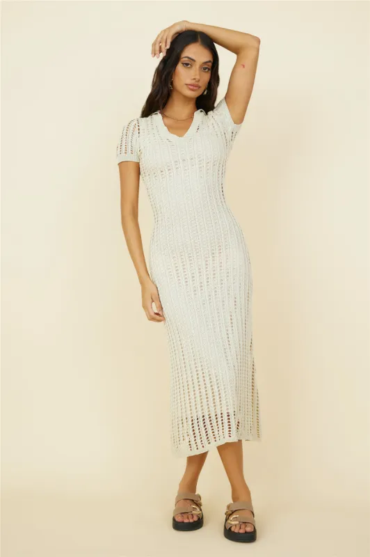 Cosmic Swirl Maxi Dress Beige sold by Fortunate One