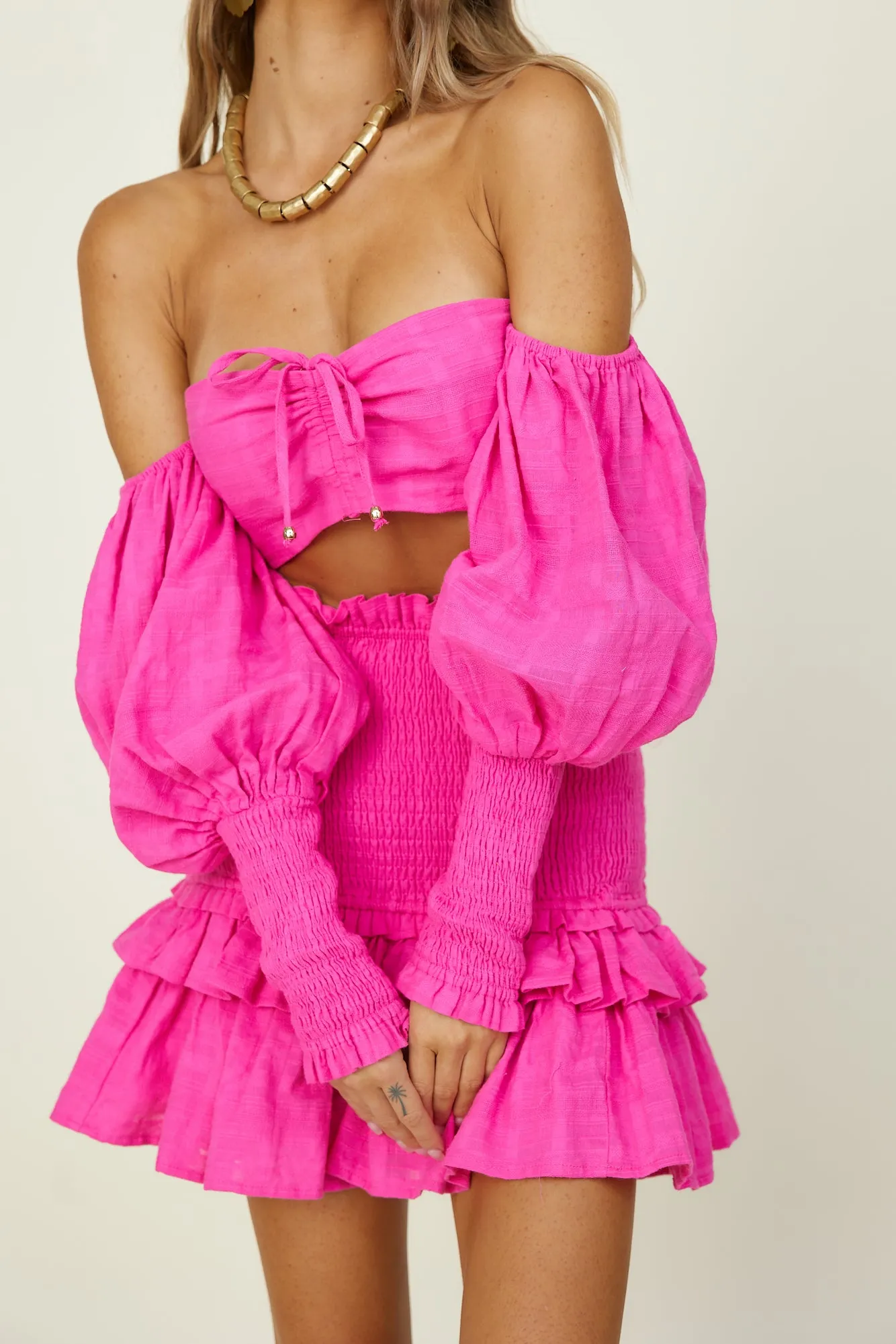 SEVEN WONDER Luciana Crop Top Fuchsia sold by Fortunate One product image thumbnail 2