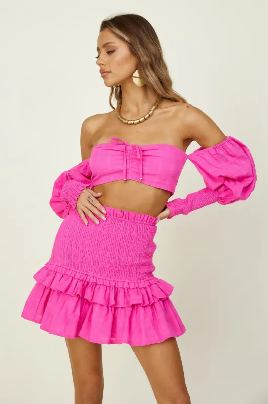 SEVEN WONDER Luciana Crop Top Fuchsia sold by Fortunate One