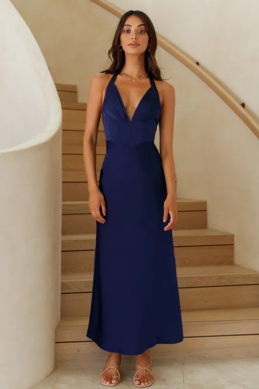 No Hesitating Maxi Dress Navy sold by Fortunate One