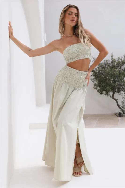 NUDE LUCY Oasis Poplin Maxi Skirt Eucalyptus made by Nude Lucy