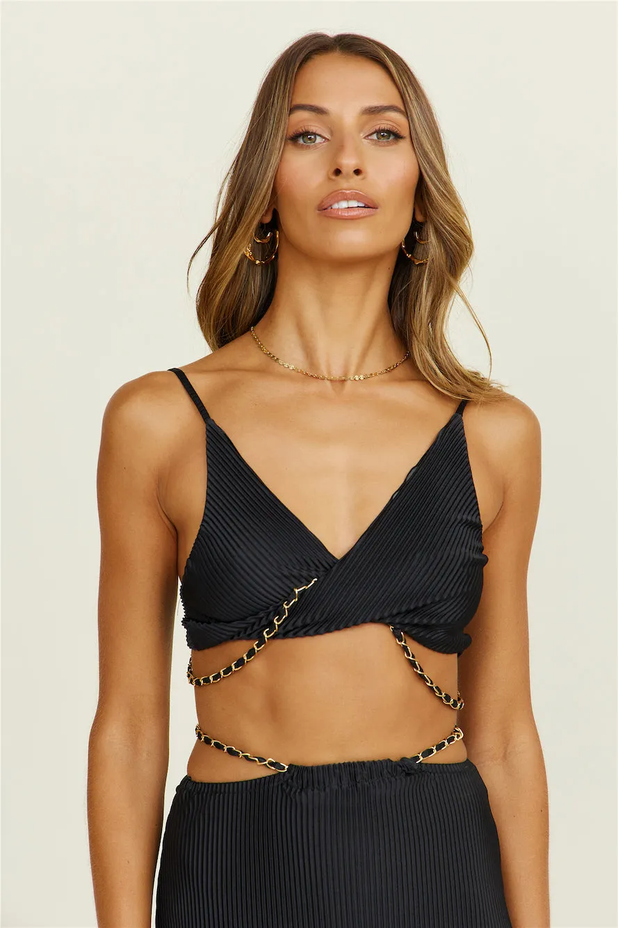Tropical Nights Crop Top Black sold by Fortunate One product image thumbnail 2