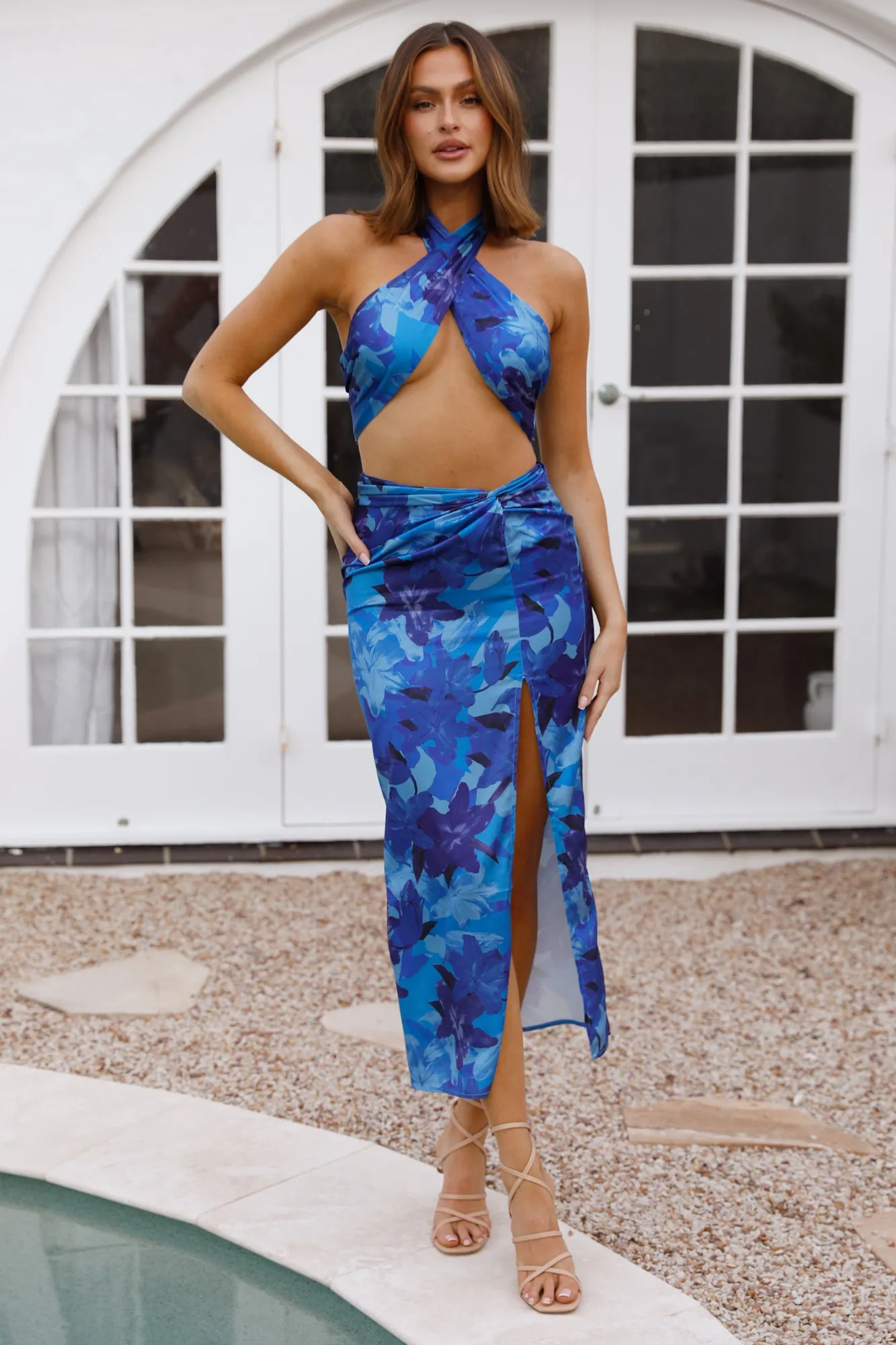 Perfect Pieces Maxi Skirt Blue sold by Fortunate One