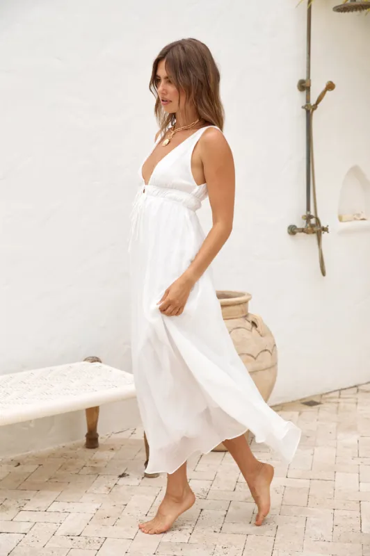 Morning Sun Maxi Dress White sold by Fortunate One