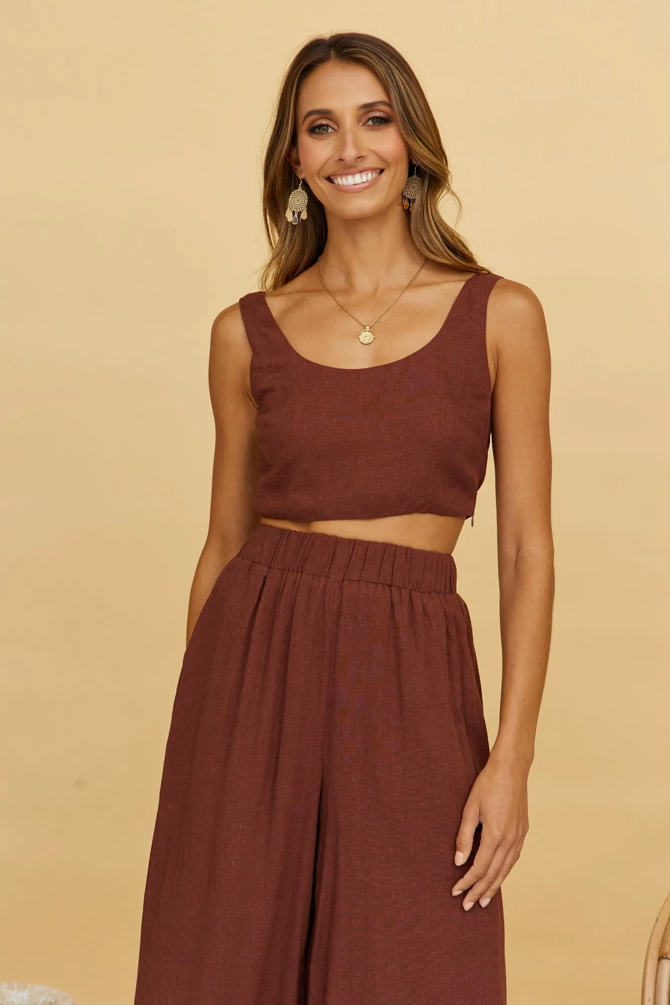 Sweet Horizon Crop Top Brown sold by Fortunate One product image thumbnail 3