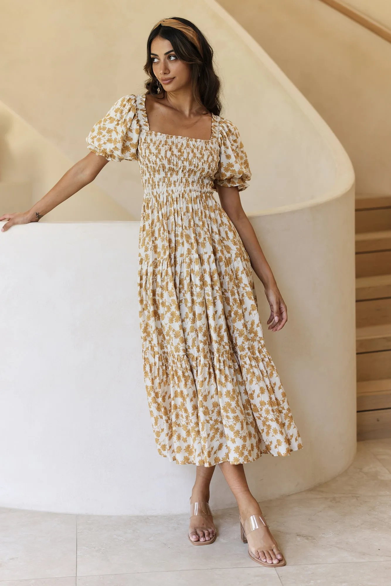 Land And Sky Maxi Dress Yellow sold by Fortunate One product image thumbnail 3