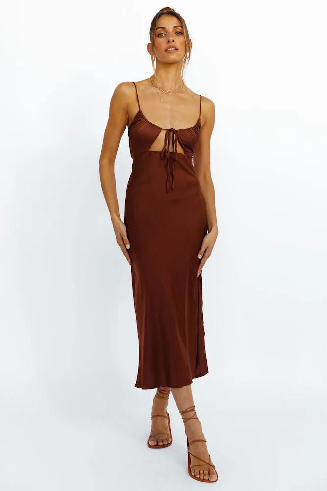 Cariele Maxi Dress Brown sold by Fortunate One