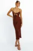 Cariele Maxi Dress Brown sold by Fortunate One