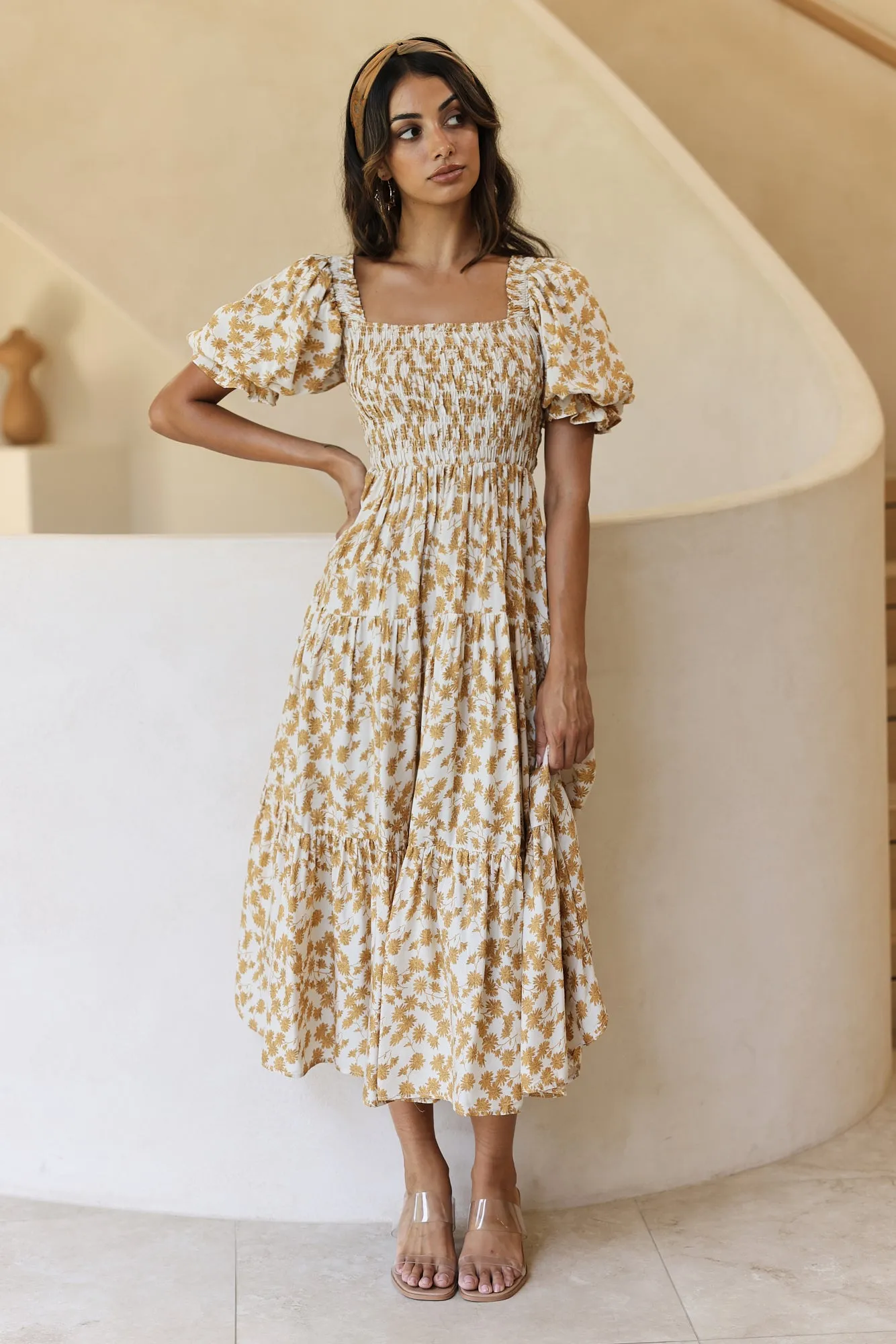 Land And Sky Maxi Dress Yellow sold by Fortunate One product image thumbnail 5