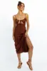 Cariele Maxi Dress Brown sold by Fortunate One