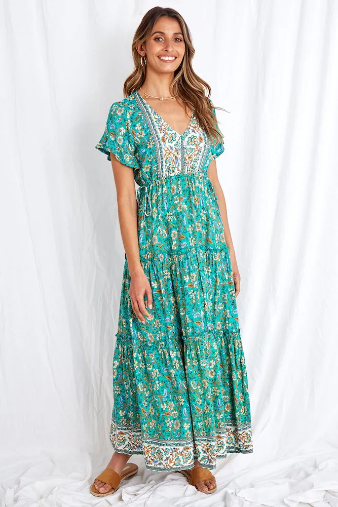 Kindness First Maxi Dress Green sold by Fortunate One