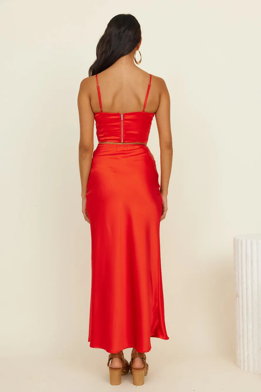 Sweet Haven Maxi Skirt Red sold by Fortunate One product image thumbnail 4