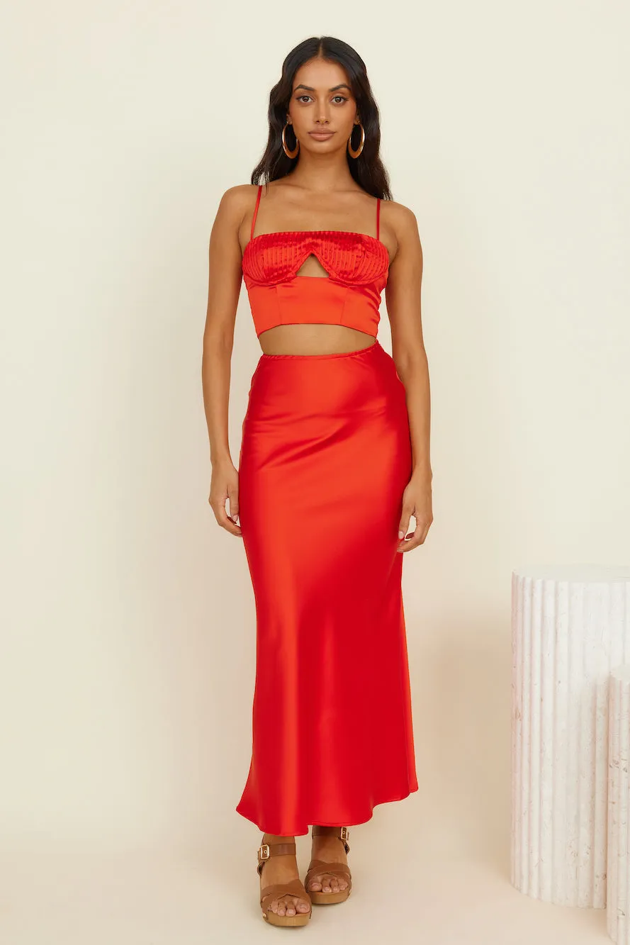 Sweet Haven Maxi Skirt Red sold by Fortunate One