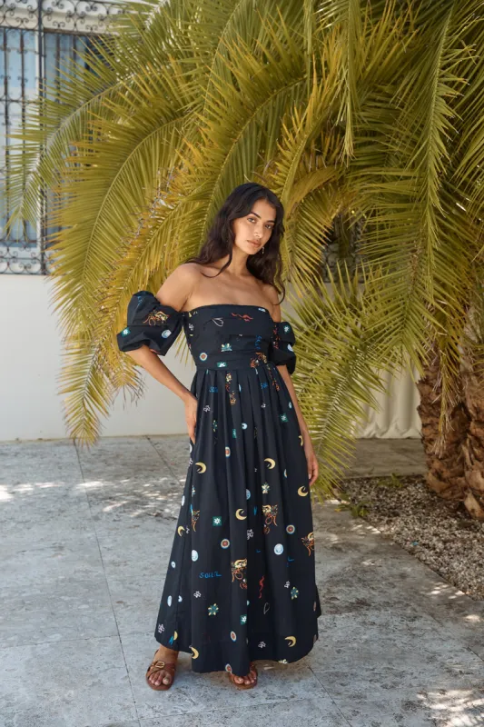 Bonnie Off Shoulder Maxi Dress Black sold by Fortunate One