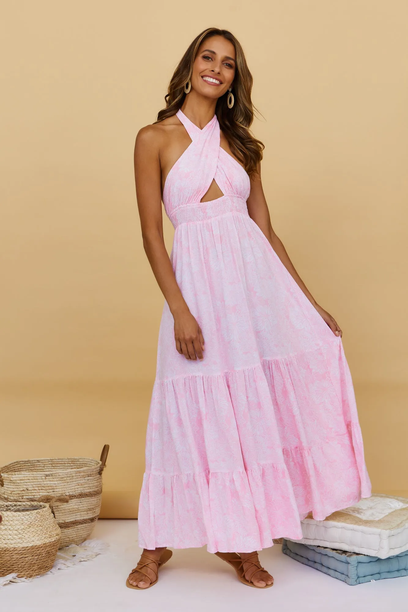 Heart Beating Maxi Dress Pink sold by Fortunate One product image thumbnail 3